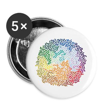 Hello - Buttons groß 56 mm (5er Pack) - Weiß - Vorne