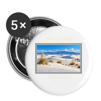Vereinigte Staaten White Sands Vintage Reisemarke - Buttons groß 56 mm (5er Pack) - Weiß - Vorne