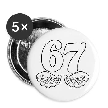 Sechs Sieben - Six Seven - Buttons groß 56 mm (5er Pack) - Weiß - Vorne