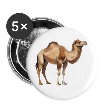 Kamel im aquarell Stil Geschenkidee  - Buttons groß 56 mm (5er Pack) - Weiß - Vorne