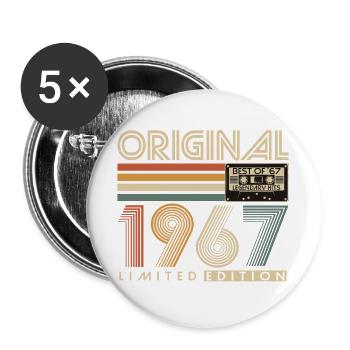 Original 1967 Jahrgang Vintage Geburtstag Geschenk - Buttons groß 56 mm (5er Pack) - Weiß - Vorne