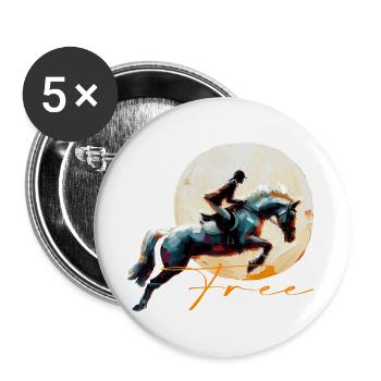 Horse - Buttons groß 56 mm (5er Pack) - Weiß - Vorne