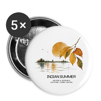 INDIAN SUMMER - Buttons groß 56 mm (5er Pack) - Weiß - Vorne