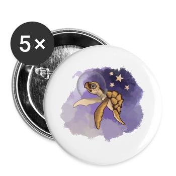 Cosmic Sea Turtle Explorer - Buttons groß 56 mm (5er Pack) - Weiß - Vorne