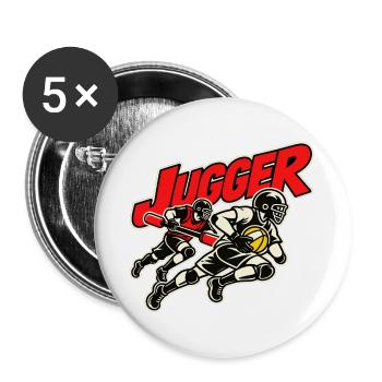 Jugger Teamsport Jugger T-Shirt - Buttons groß 56 mm (5er Pack) - Weiß - Vorne