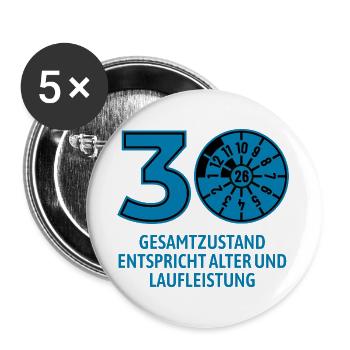 HU Oktober 2026 - 30 Jahre - Geburtstag Geschenk - Buttons groß 56 mm (5er Pack) - Weiß - Vorne