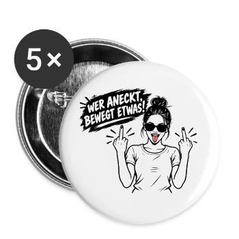 Pink Street-Rebellen-Skizze - Buttons groß 56 mm (5er Pack) - Weiß - Vorne