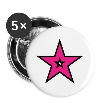 Pink Neonstern Negativraum - Buttons groß 56 mm (5er Pack) - Weiß - Vorne