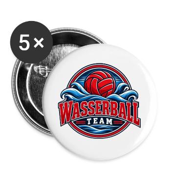 Wasserball Team Logo - Buttons groß 56 mm (5er Pack) - Weiß - Vorne