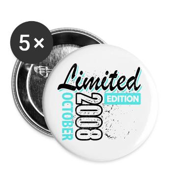 Limited Edition October 2008 Geburtstag Geschenk - Buttons groß 56 mm (5er Pack) - Weiß - Vorne