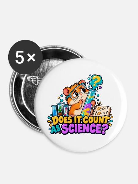 Zählt das als Wissenschaft? - Buttons groß 56 mm (5er Pack) - Weiß