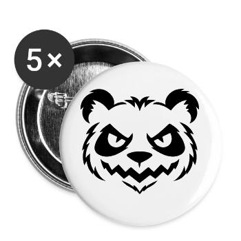 Halloween Panda – Spooky Panda Face - Buttons groß 56 mm (5er Pack) - Weiß - Vorne