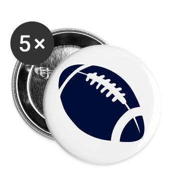 Dunkles Football Stitch-Design - Buttons groß 56 mm (5er Pack) - Weiß - Vorne