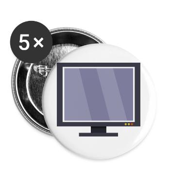 Fernsehen - Buttons groß 56 mm (5er Pack) - Weiß - Vorne