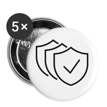 Geschichtetes Schildschutzlinien-Symbol - Buttons groß 56 mm (5er Pack) - Weiß - Vorne