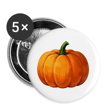 Herbstkürbis - Buttons groß 56 mm (5er Pack) - Weiß - Vorne