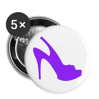 Violette Stiletto Silhouette - Buttons groß 56 mm (5er Pack) - Weiß - Vorne