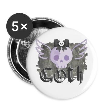 Goth - Buttons groß 56 mm (5er Pack) - Weiß - Vorne