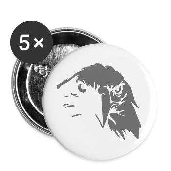 Greifvogel - Buttons groß 56 mm (5er Pack) - Weiß - Vorne