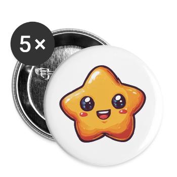 Sternchen Cookie - Buttons groß 56 mm (5er Pack) - Weiß - Vorne