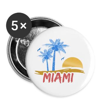 Geschenk für Miami - Buttons groß 56 mm (5er Pack) - Weiß - Vorne
