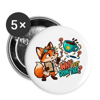Warum macht er das? - Buttons groß 56 mm (5er Pack) - Weiß - Vorne