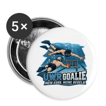 Unterwasser Rugby Goalie - Buttons groß 56 mm (5er Pack) - Weiß - Vorne