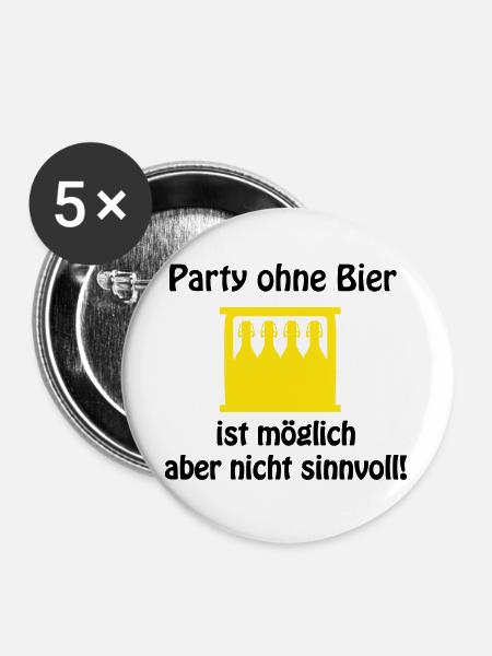 Gelbe Bierflaschen Silhouetten Rack - Buttons groß 56 mm (5er Pack) - Weiß