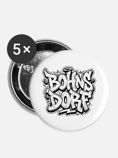 Bohnsdorf Berlin Graffiti - Buttons groß 56 mm (5er Pack) - Weiß