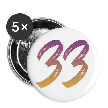 33 - Buttons groß 56 mm (5er Pack) - Weiß - Vorne