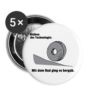 Risiko Technologie - Buttons groß 56 mm (5er Pack) - Weiß - Vorne