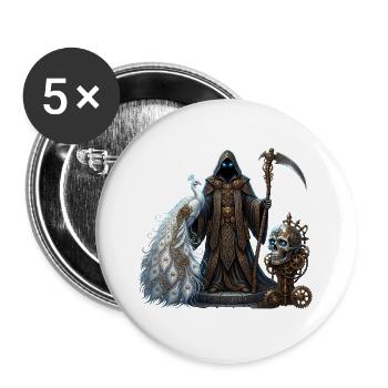 Der Mitternachtspfau – Stea Gothic Elegance - Buttons groß 56 mm (5er Pack) - Weiß - Vorne