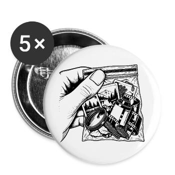 Suchtfoto Argentique – Filmverpackungsbeutel - Buttons groß 56 mm (5er Pack) - Weiß - Vorne
