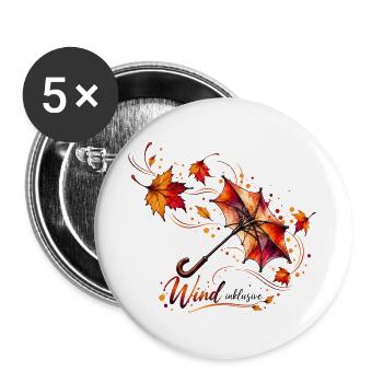 Herbstwind – Farben des Wandels - Buttons groß 56 mm (5er Pack) - Weiß - Vorne