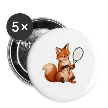 Fuchs wickelt ein Tennisgriffband - Buttons groß 56 mm (5er Pack) - Weiß - Vorne