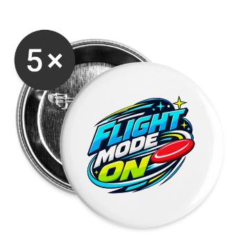 Flugmodus Aktiv - Buttons groß 56 mm (5er Pack) - Weiß - Vorne