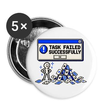 Aufgabe erfolgreich fehlgeschlagen - Buttons groß 56 mm (5er Pack) - Weiß - Vorne