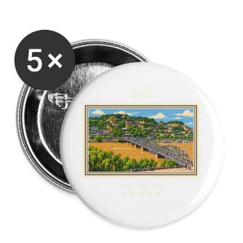 China Lanzhou Vintage Reisemarke - Buttons groß 56 mm (5er Pack) - Weiß - Vorne