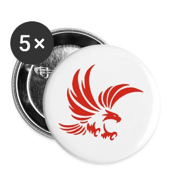 Roter Totemadler - Buttons groß 56 mm (5er Pack) - Weiß - Vorne