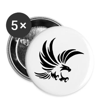 Schwarzer Totemadler - Buttons groß 56 mm (5er Pack) - Weiß - Vorne