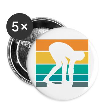 Schwimmsport Schwimmer Spruch Geschenk - Buttons groß 56 mm (5er Pack) - Weiß - Vorne