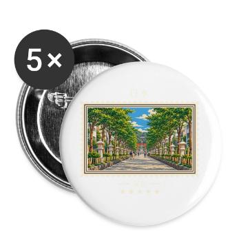 Japan Kamakura Vintage Reisemarke - Buttons groß 56 mm (5er Pack) - Weiß - Vorne