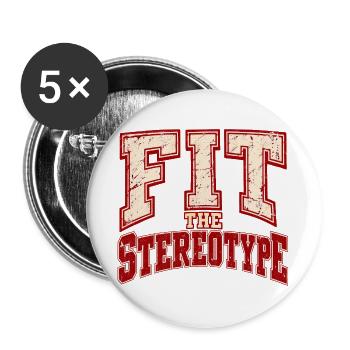 Passt zum Stereotyp des Retro-Ironischen Zitats des College-Retros - Buttons groß 56 mm (5er Pack) - Weiß - Vorne