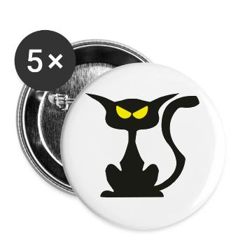 raubkatze - Buttons groß 56 mm (5er Pack) - Weiß - Vorne