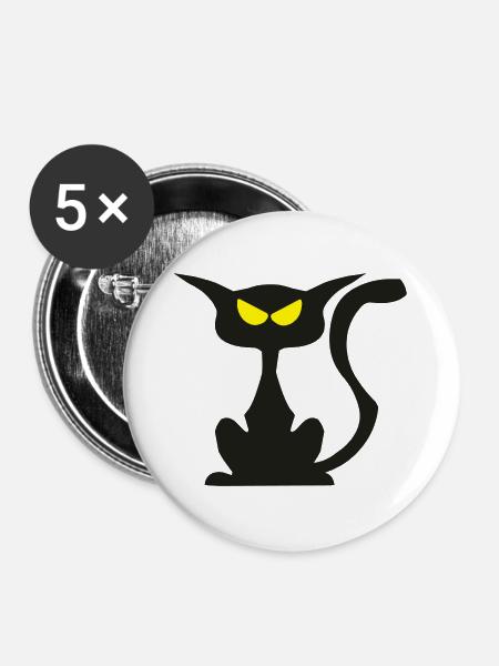 raubkatze - Buttons groß 56 mm (5er Pack) - Weiß
