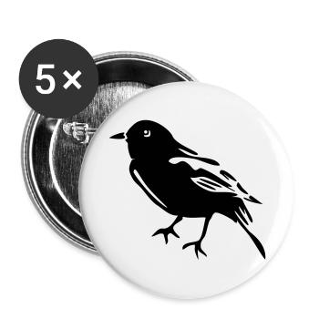 Spatz - Buttons groß 56 mm (5er Pack) - Weiß - Vorne