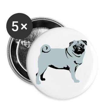 Carlin - Lot de 5 grands badges (56 mm) - blanc - Devant