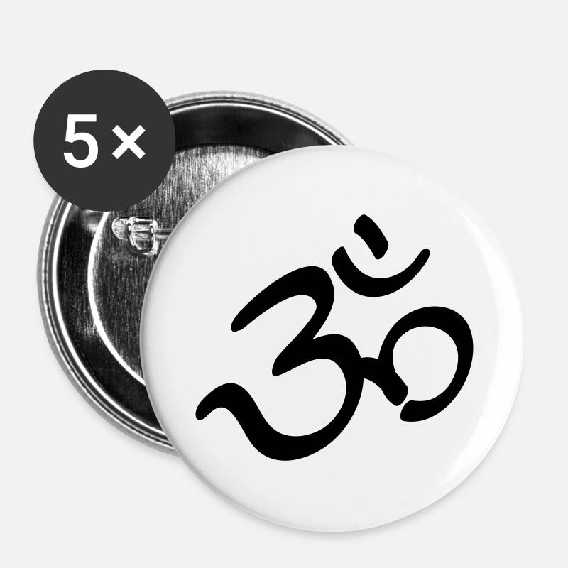 Om Symbol - Buttons large 2.2''/56 mm (5-pack) - white