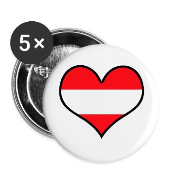 herz österreich austria - Buttons groß 56 mm (5er Pack) - Weiß - Vorne
