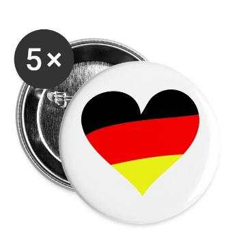Heart Germany - Buttons groß 56 mm (5er Pack) - Weiß - Vorne